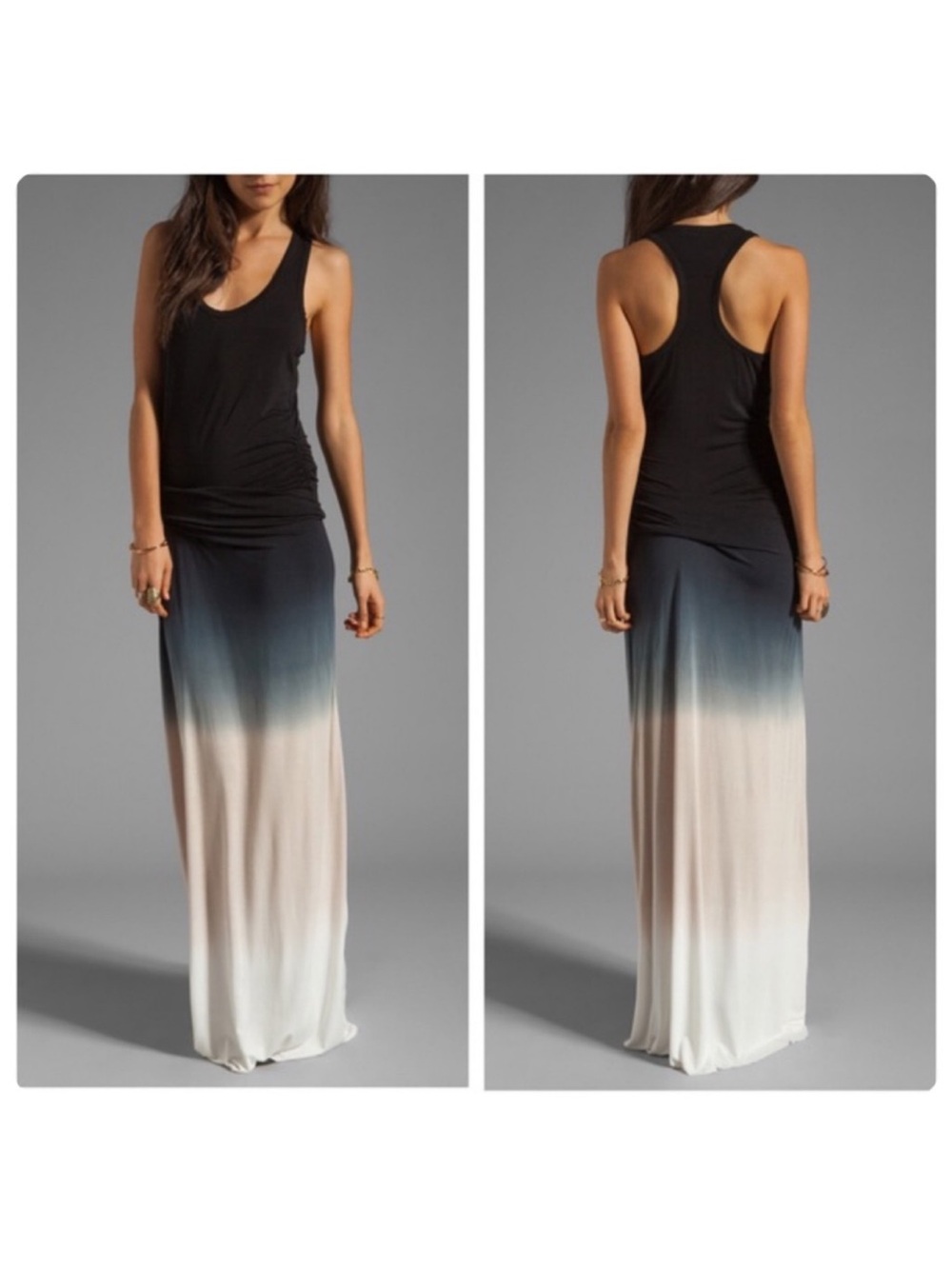 Young Fabulous & Broke | Black to Navy to Cream Ombre Maxi Dress | Size Small